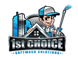 1st Choice Softwash Solutions  logo design by DreamLogoDesign