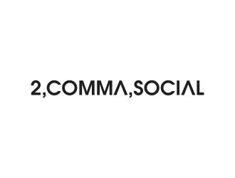 2 Comma Social logo design by rokenrol