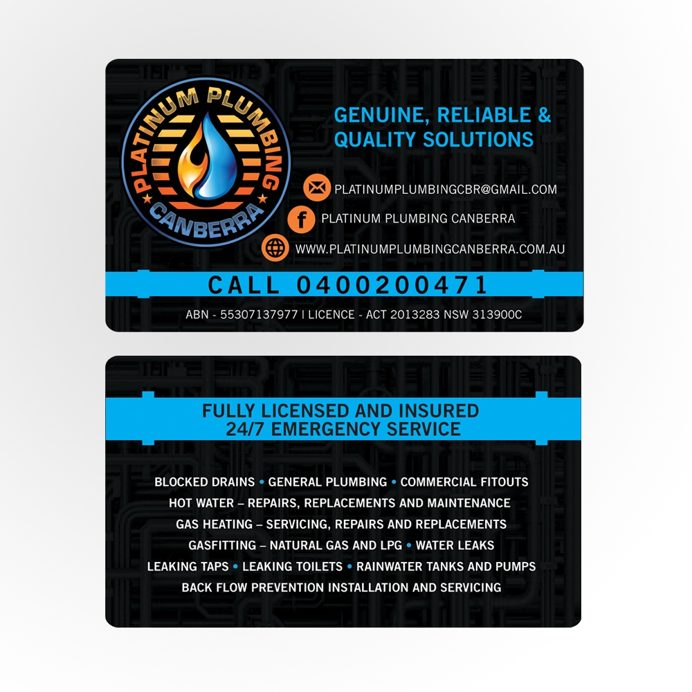 Platinum Plumbing Canberra logo design by Foxcody