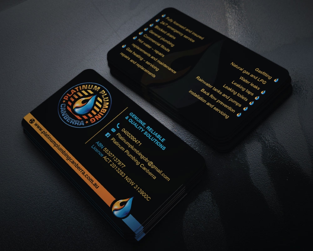 Platinum Plumbing Canberra logo design by Boomstudioz