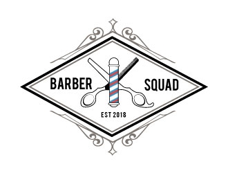 Barber Squad logo design by REDCROW