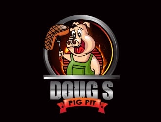 Doug’s Pig Pit logo design by Suvendu
