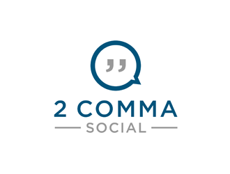 2 Comma Social logo design by bomie