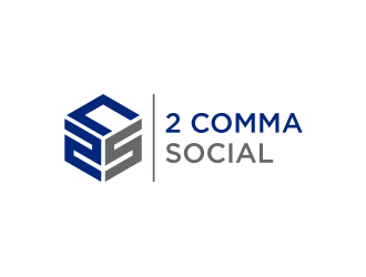 2 Comma Social logo design by alby