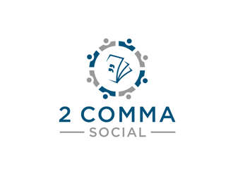 2 Comma Social logo design by bomie