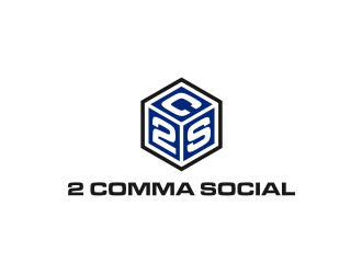 2 Comma Social logo design by alby