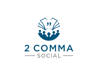 2 Comma Social logo design by bomie