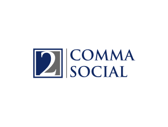 2 Comma Social logo design by alby