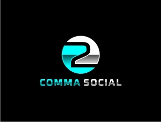 2 Comma Social logo design by bricton