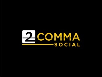 2 Comma Social logo design by bricton