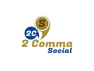2 Comma Social logo design by bougalla005