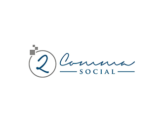 2 Comma Social logo design by checx