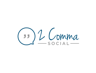 2 Comma Social logo design by bomie