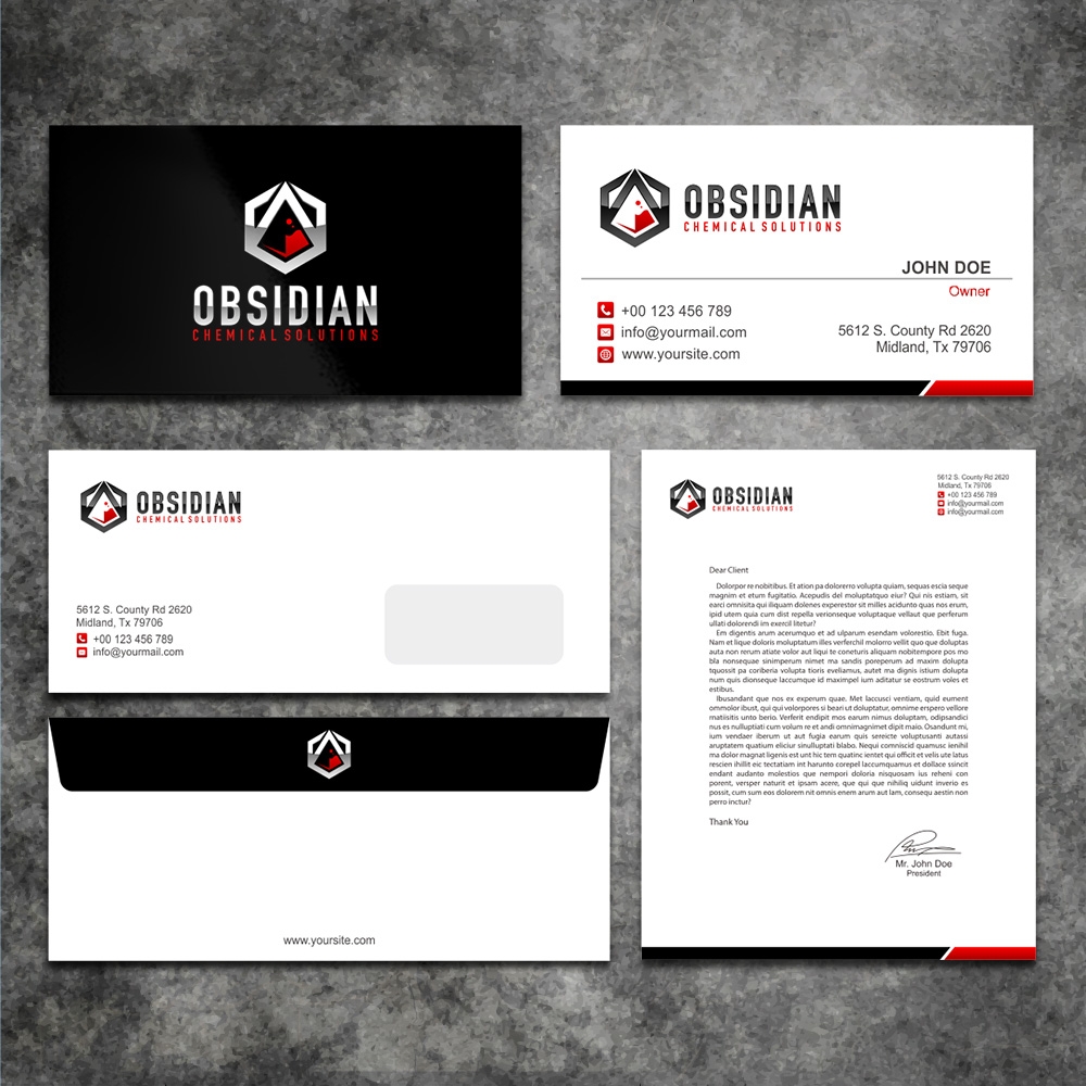 Obsidian Chemical Solutions logo design by Kindo