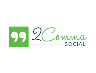 2 Comma Social logo design by lexipej