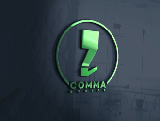 2 Comma Social logo design by kojic785