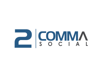 2 Comma Social logo design by giphone