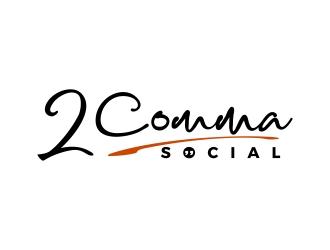 2 Comma Social logo design by Mbezz