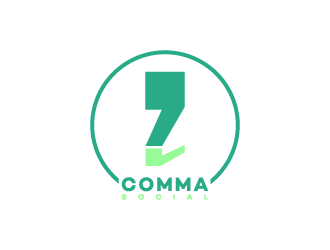 2 Comma Social logo design by kojic785