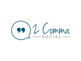 2 Comma Social logo design by bomie