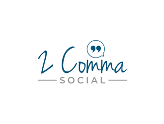 2 Comma Social logo design by bomie
