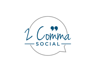 2 Comma Social logo design by bomie