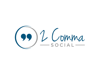2 Comma Social logo design by bomie