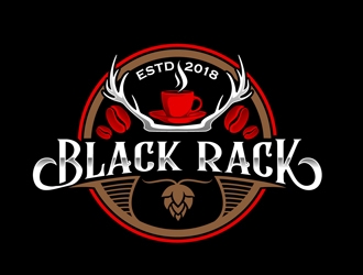 Black Rack Coffee  logo design by DreamLogoDesign
