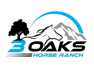 3 Oaks Horse Ranch logo design by abss