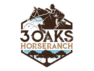 3 Oaks Horse Ranch logo design by DreamLogoDesign