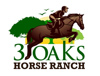 3 Oaks Horse Ranch logo design by DreamLogoDesign