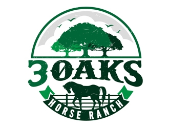 3 Oaks Horse Ranch logo design by DreamLogoDesign