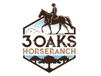 3 Oaks Horse Ranch logo design by DreamLogoDesign
