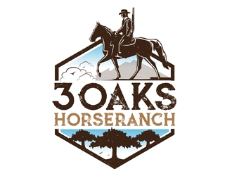 3 Oaks Horse Ranch logo design by DreamLogoDesign