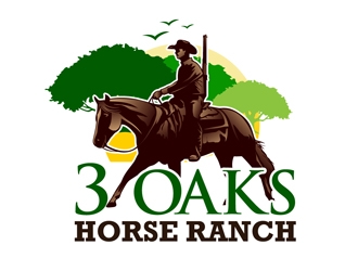 3 Oaks Horse Ranch logo design by DreamLogoDesign