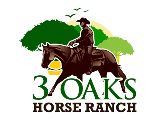 3 Oaks Horse Ranch logo design by DreamLogoDesign