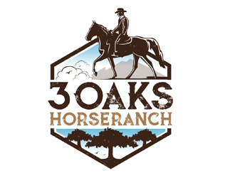 3 Oaks Horse Ranch logo design by DreamLogoDesign