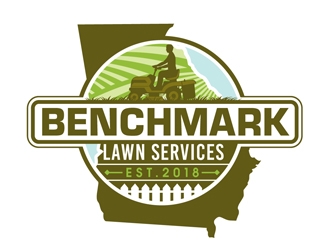 Benchmark Lawn Services  logo design by DreamLogoDesign