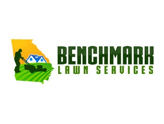 Benchmark Lawn Services  logo design by daywalker