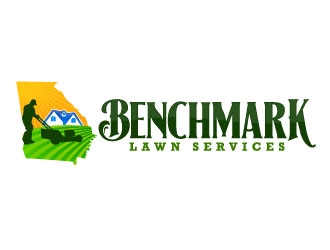 Benchmark Lawn Services  logo design by daywalker