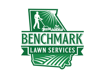 Benchmark Lawn Services  logo design by megalogos