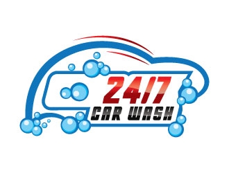 24/7 CarWash logo design by Suvendu