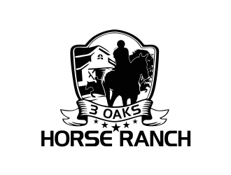 3 Oaks Horse Ranch logo design by giphone
