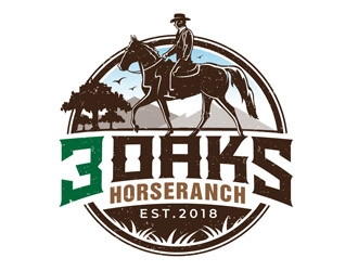 3 Oaks Horse Ranch logo design by DreamLogoDesign