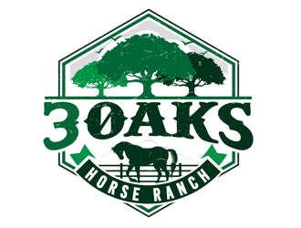 3 Oaks Horse Ranch logo design by DreamLogoDesign