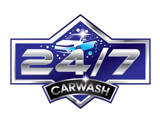 24/7 CarWash logo design by shere