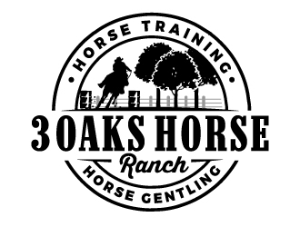3 Oaks Horse Ranch logo design by ORPiXELSTUDIOS