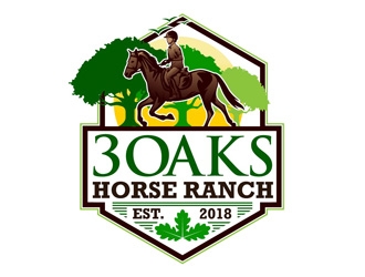 3 Oaks Horse Ranch logo design by DreamLogoDesign