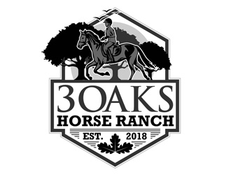 3 Oaks Horse Ranch logo design by DreamLogoDesign