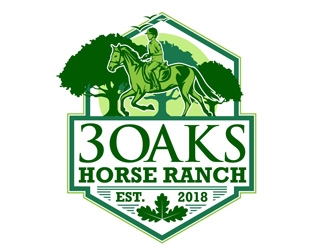 3 Oaks Horse Ranch logo design by DreamLogoDesign